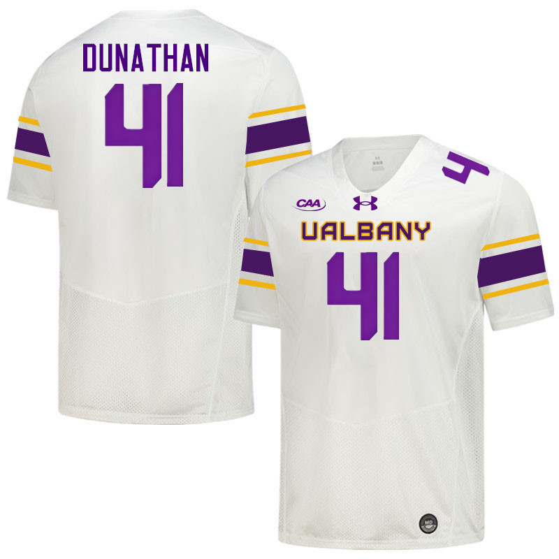 UAlbany Great Danes #41 Dillon Dunathan College Football Jerseys,Uniforms-White